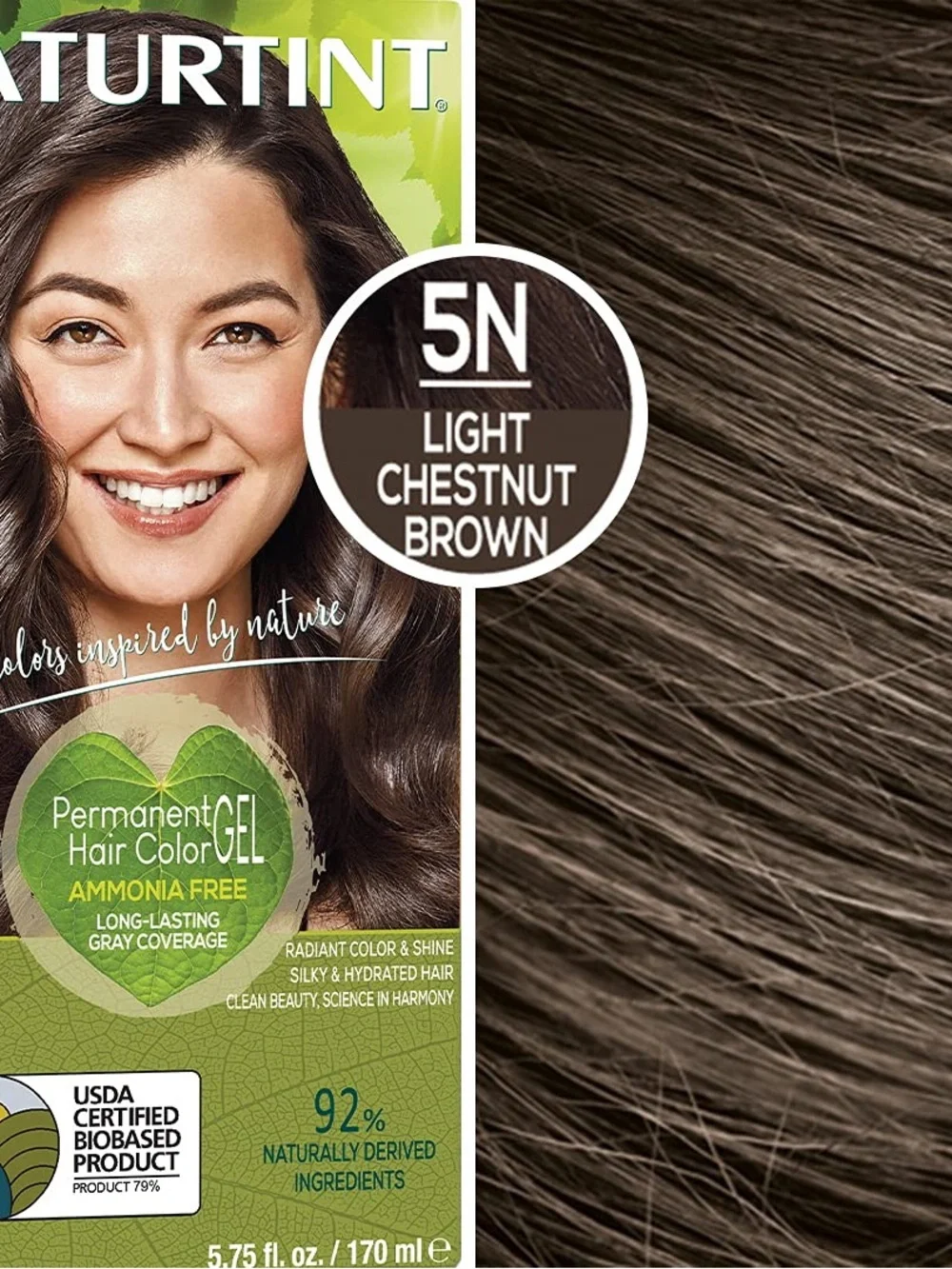 5N Light Chestnut Brown Permanent Hair Color Gel - Natural-Looking Chestnut